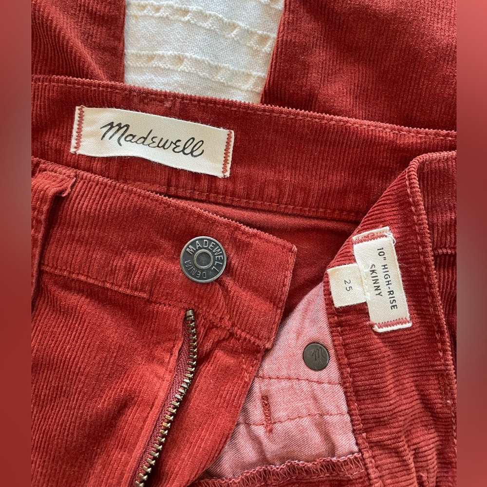 Madewell Rust Orange Corduroy Jeans (25)